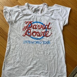Chaser David Bowie open shoulder T shirt M
